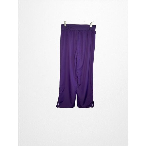 Under Armour Mens Size Medium Loose Fit Track Pants Purple Elastic Waist Zip Hem - Picture 2 of 10
